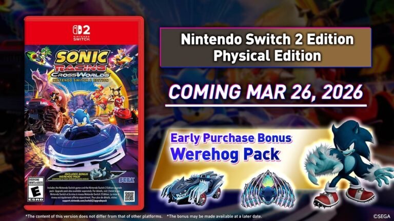 Sonic Racing: CrossWorlds confirma su edición física en Switch 2 y ya tiene fecha