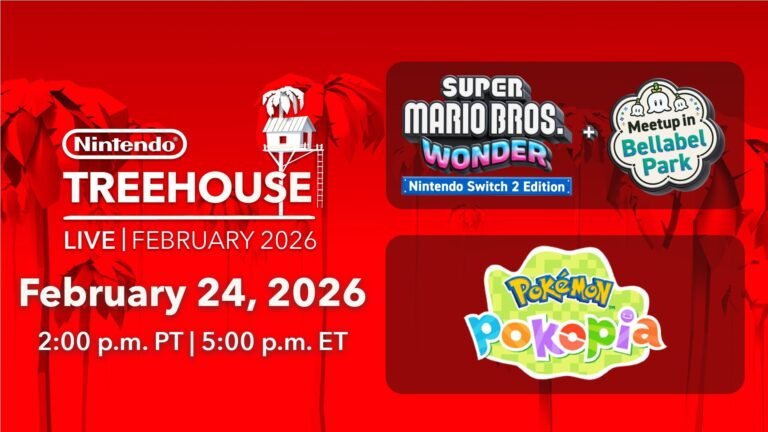 Nintendo confirma un nuevo Treehouse: Live para el 24 de febrero con Mario Wonder en Switch 2 y el estreno de Pokémon Pokopia Nintendo confirma un nuevo Treehouse: Live para el 24 de febrero con Mario Wonder en Switch 2 y el estreno de Pokémon Pokopia
