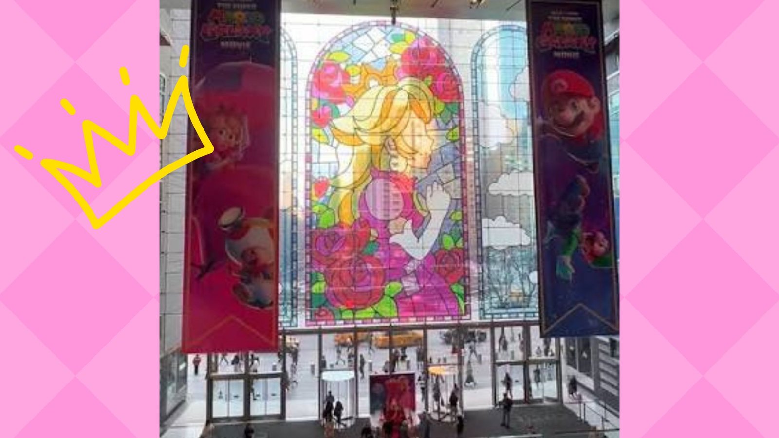 Nueva York se llena de color con una gigante vidriera de Peach inspirada en Super Mario